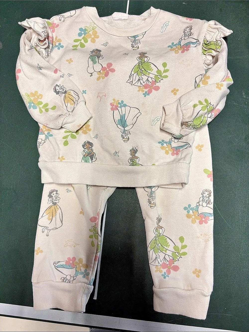 Disney Princess Toddler Girls 2-Piece Fleece Sweatshirt and Pants Set Floral